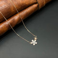 Silver Ladies Chain Petal Cz
