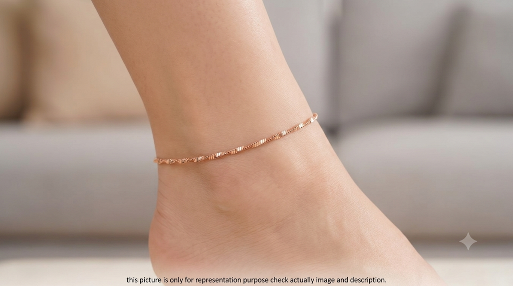 Silver Ladies Anklet Zig Zag 925