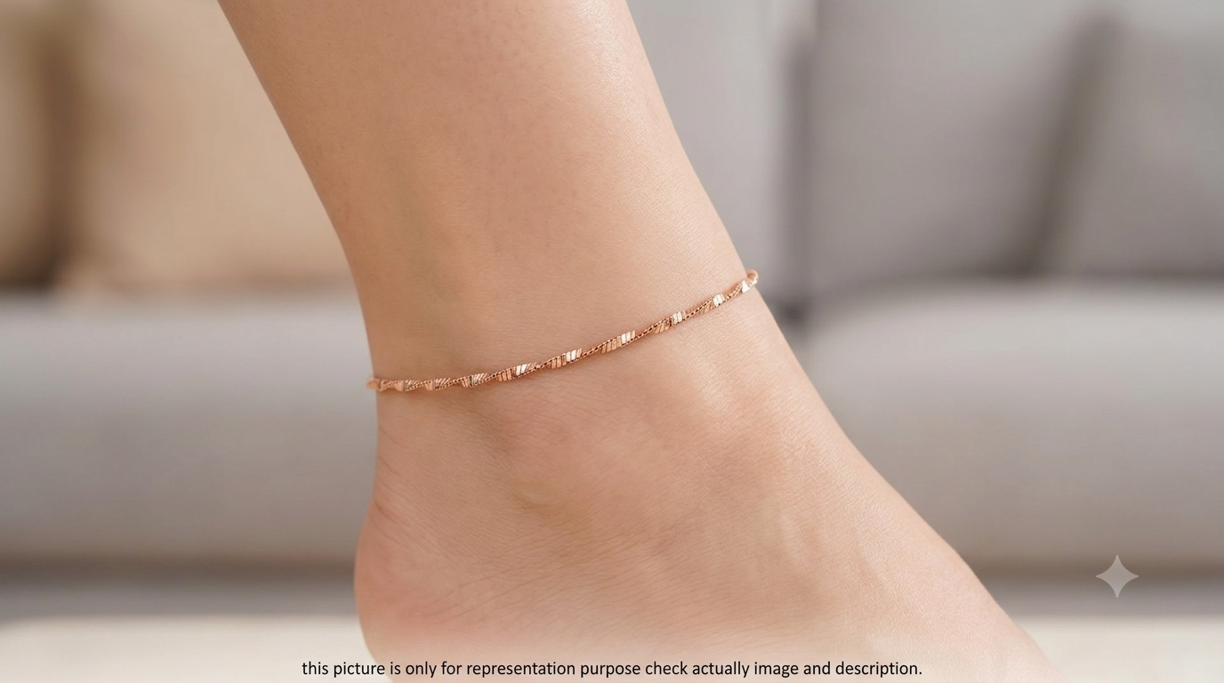 Silver Ladies Anklet Zig Zag 925