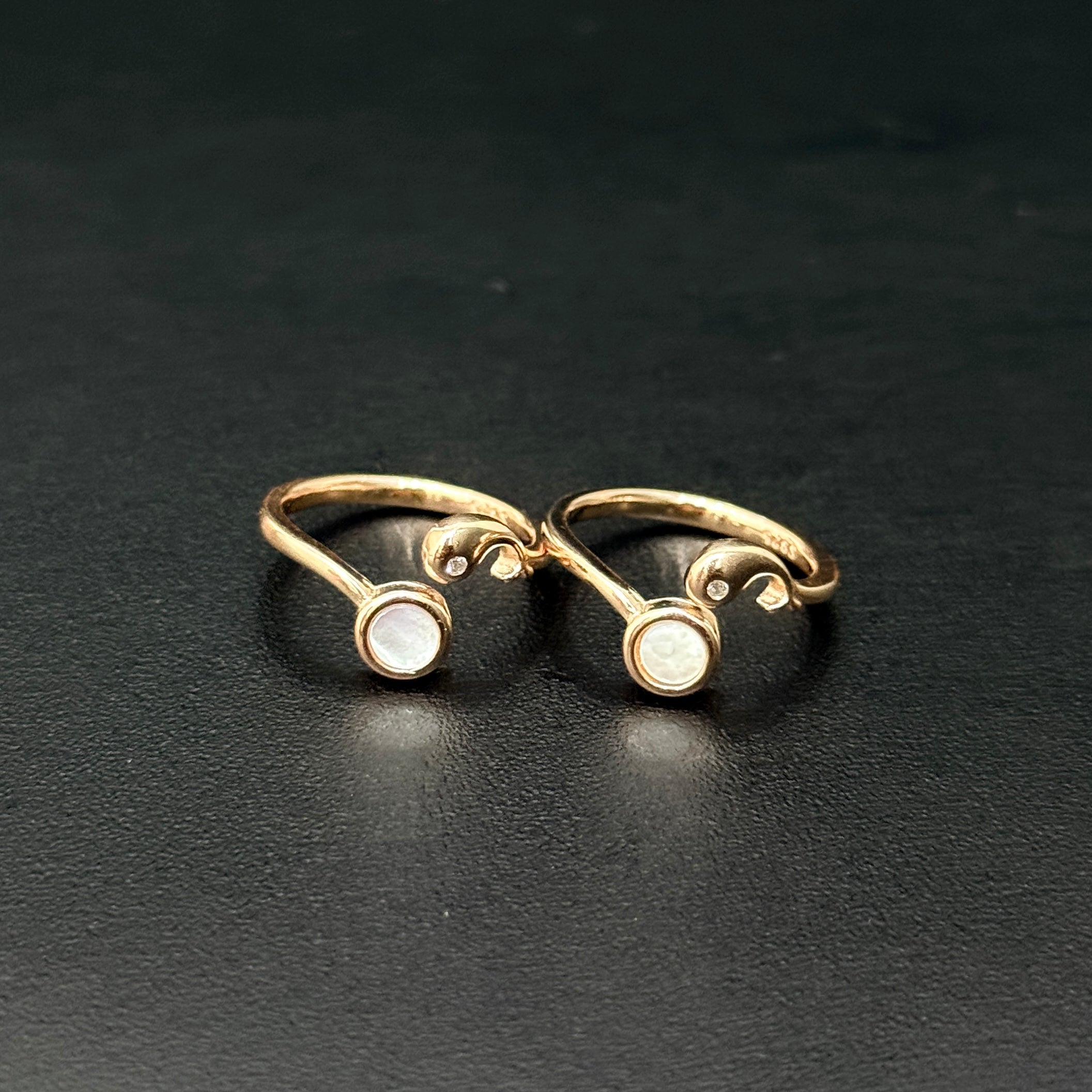 Ladies Toe Rings Rosegold Dolphin