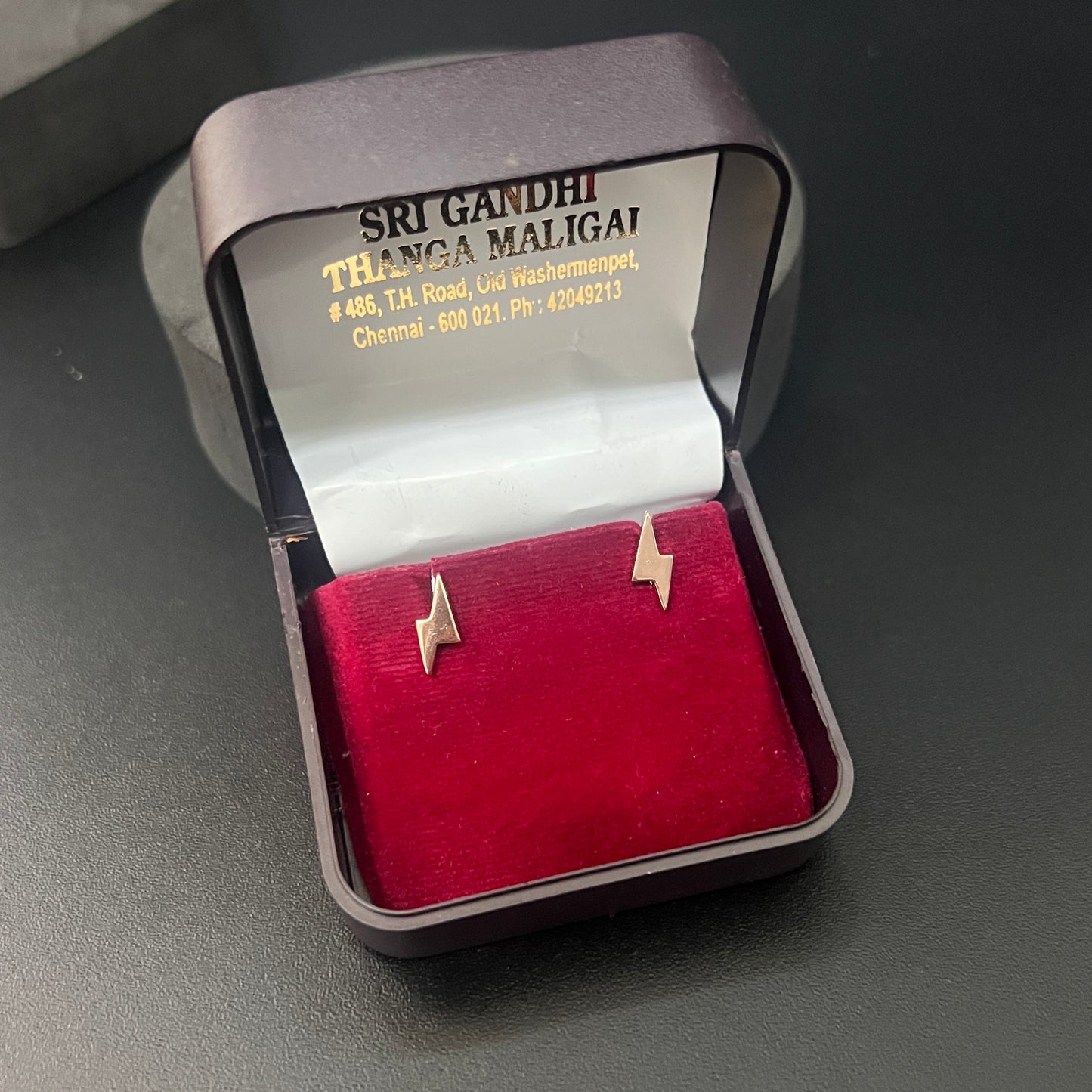 Silver Rosegold Studs Thunder