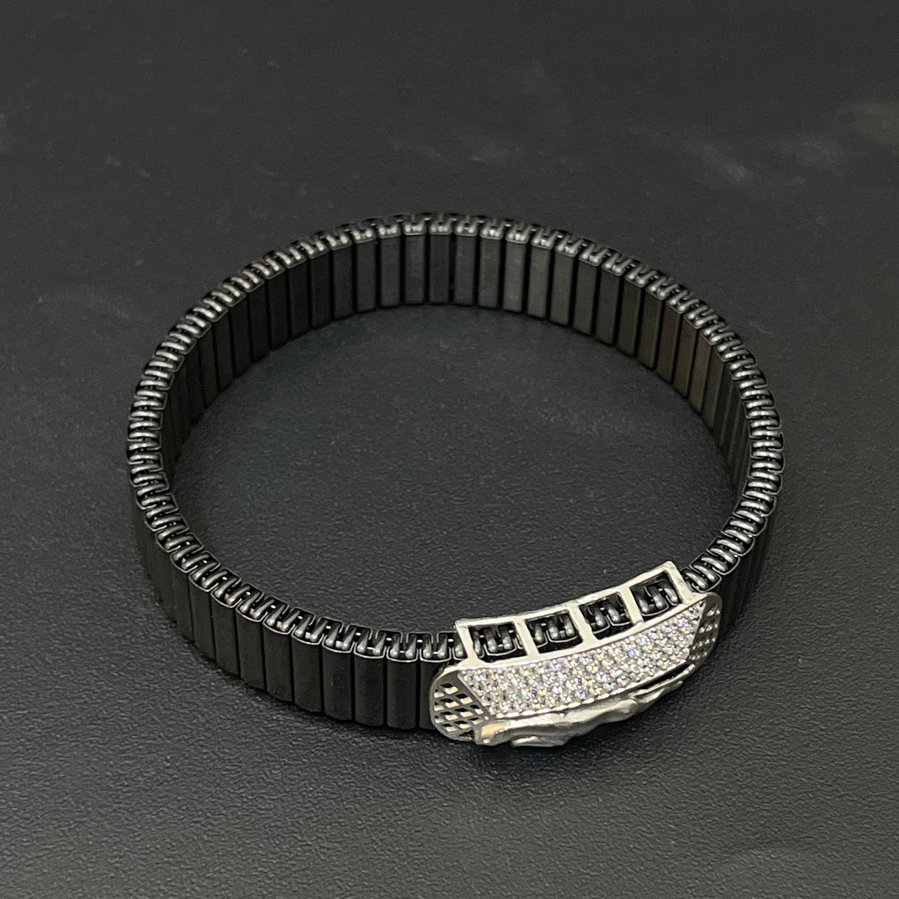 Silver Mens Flexible Bracelet Jaguar 2 925