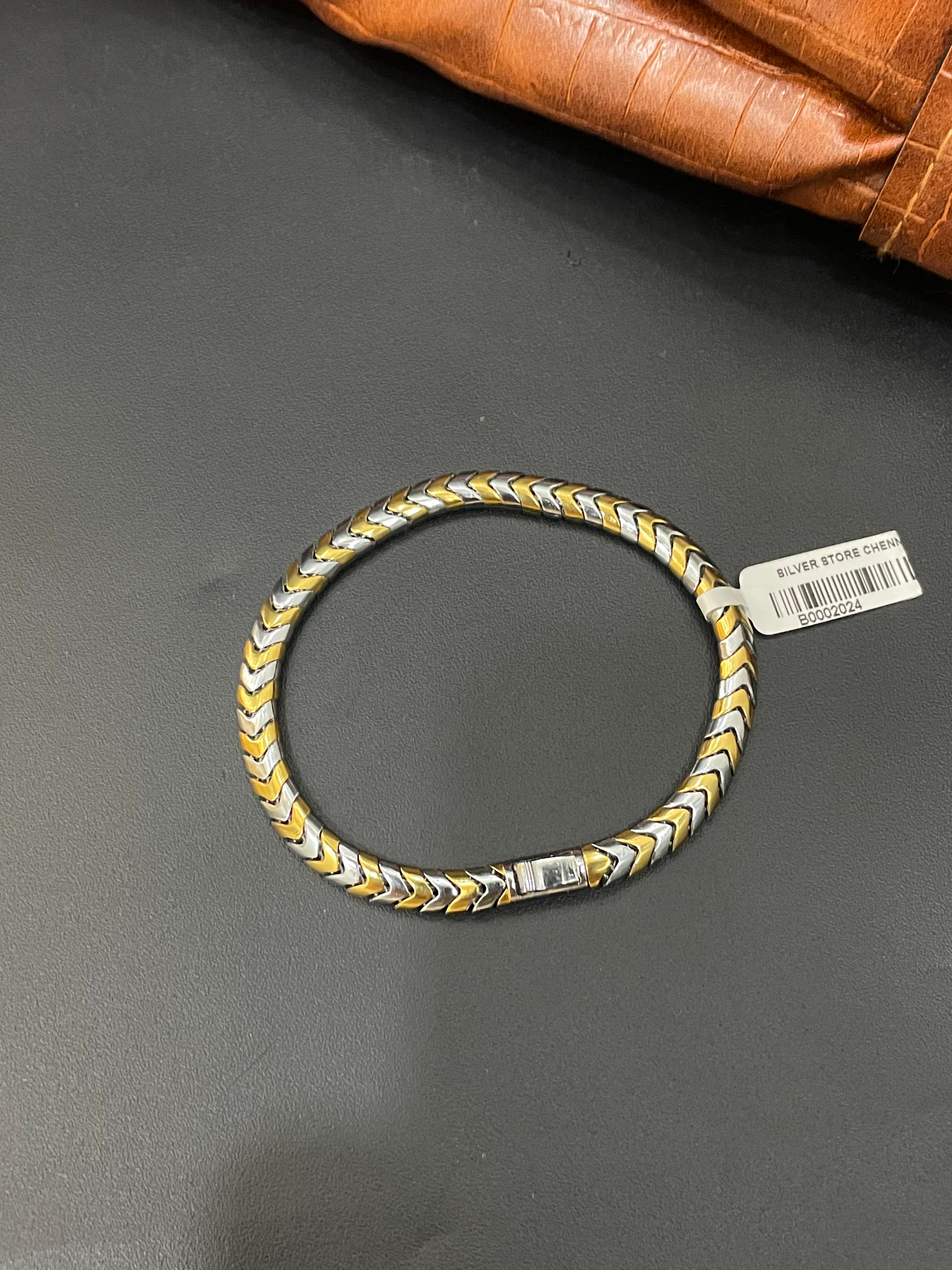 Silver Men's Bracelet Two Tone TT2 925