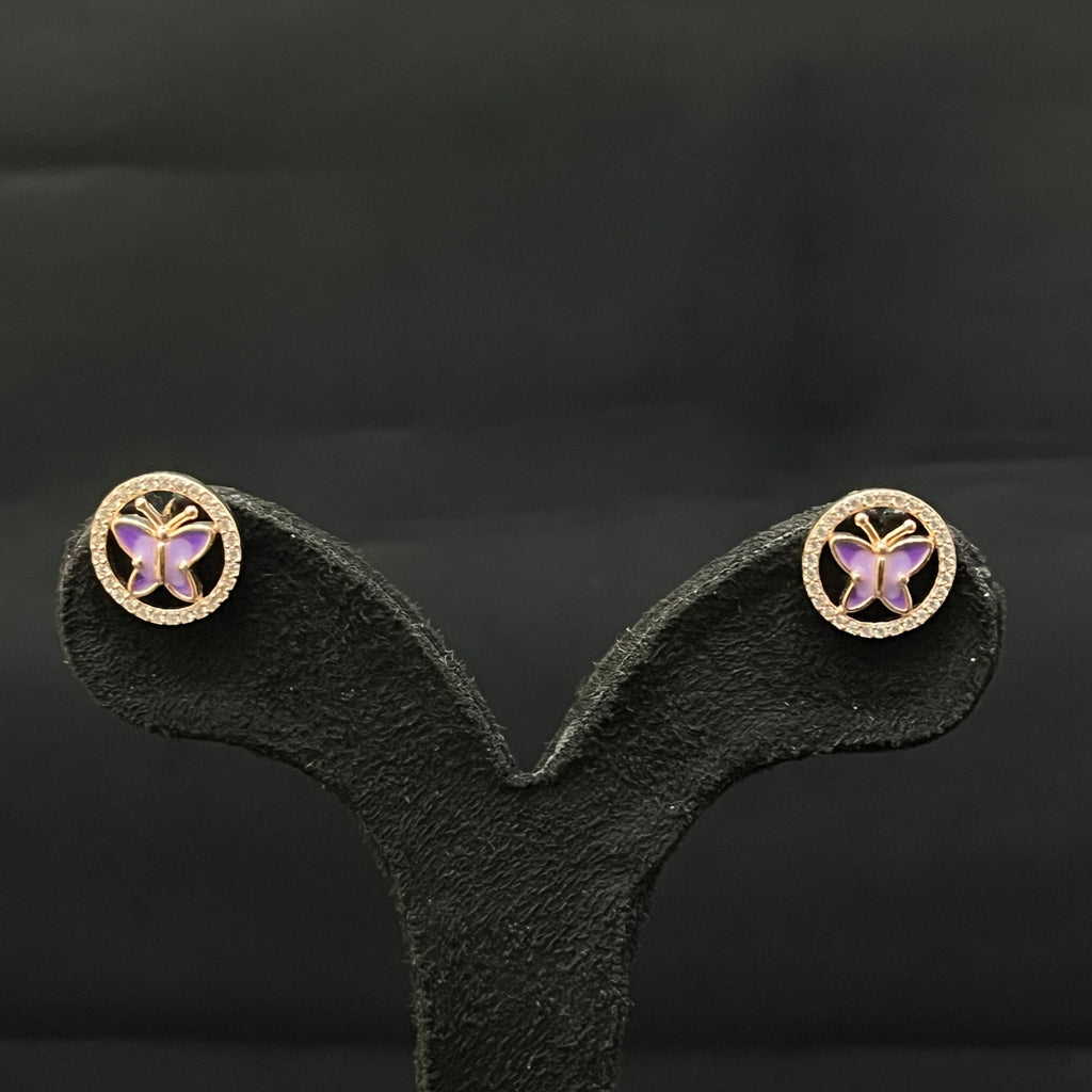 Silver Ladies Pendant Chain Butterfly 2 Rosegold