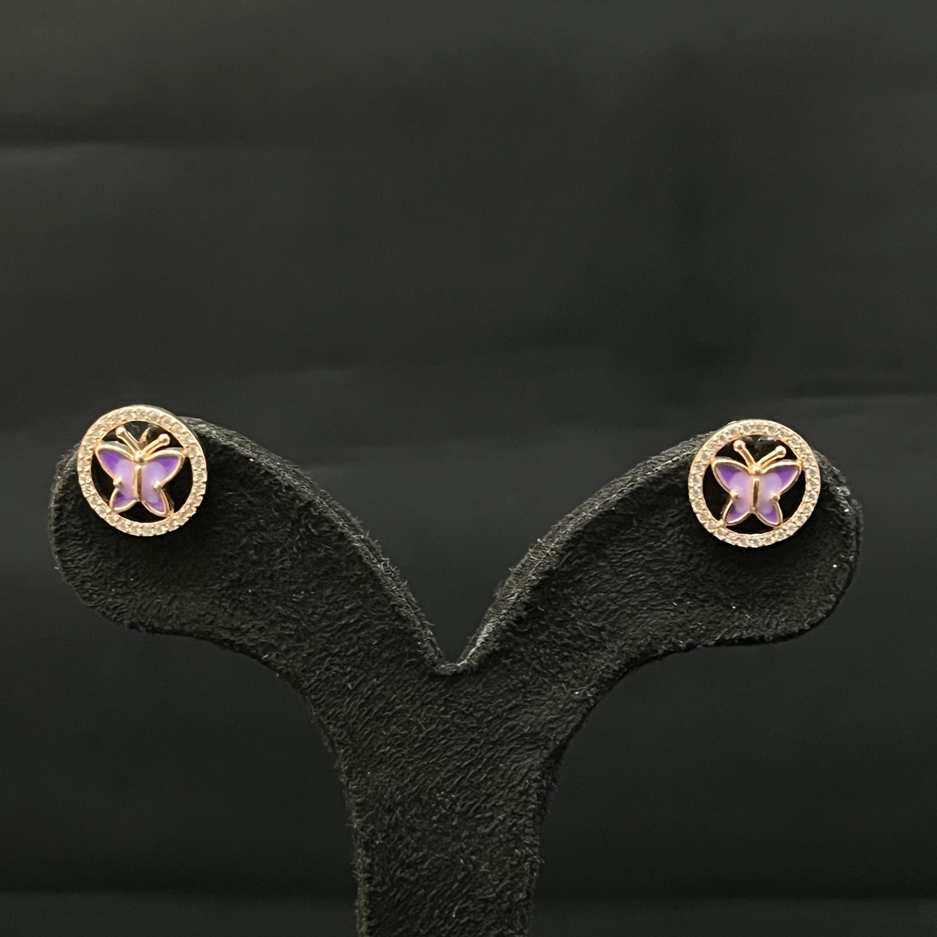 Silver Ladies Pendant Chain Butterfly 2 Rosegold