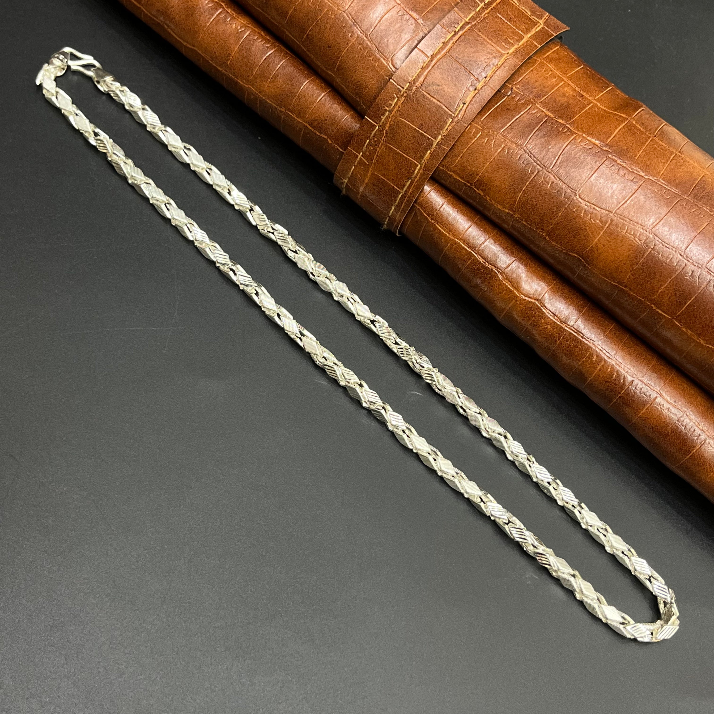 Silver Mens Chain Luxury Kathli Cut Daisy Edition 925