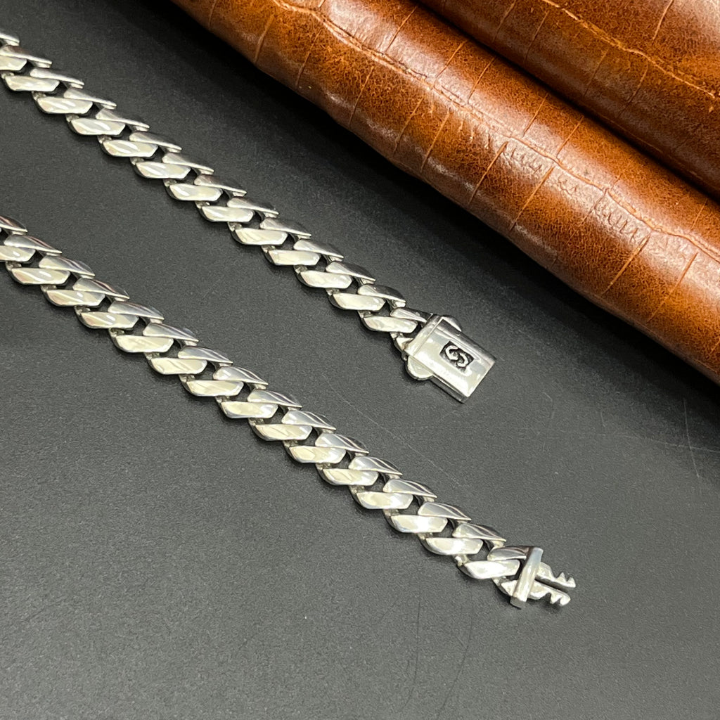 Silver Mens Chain Premium Cuban Style M01 925