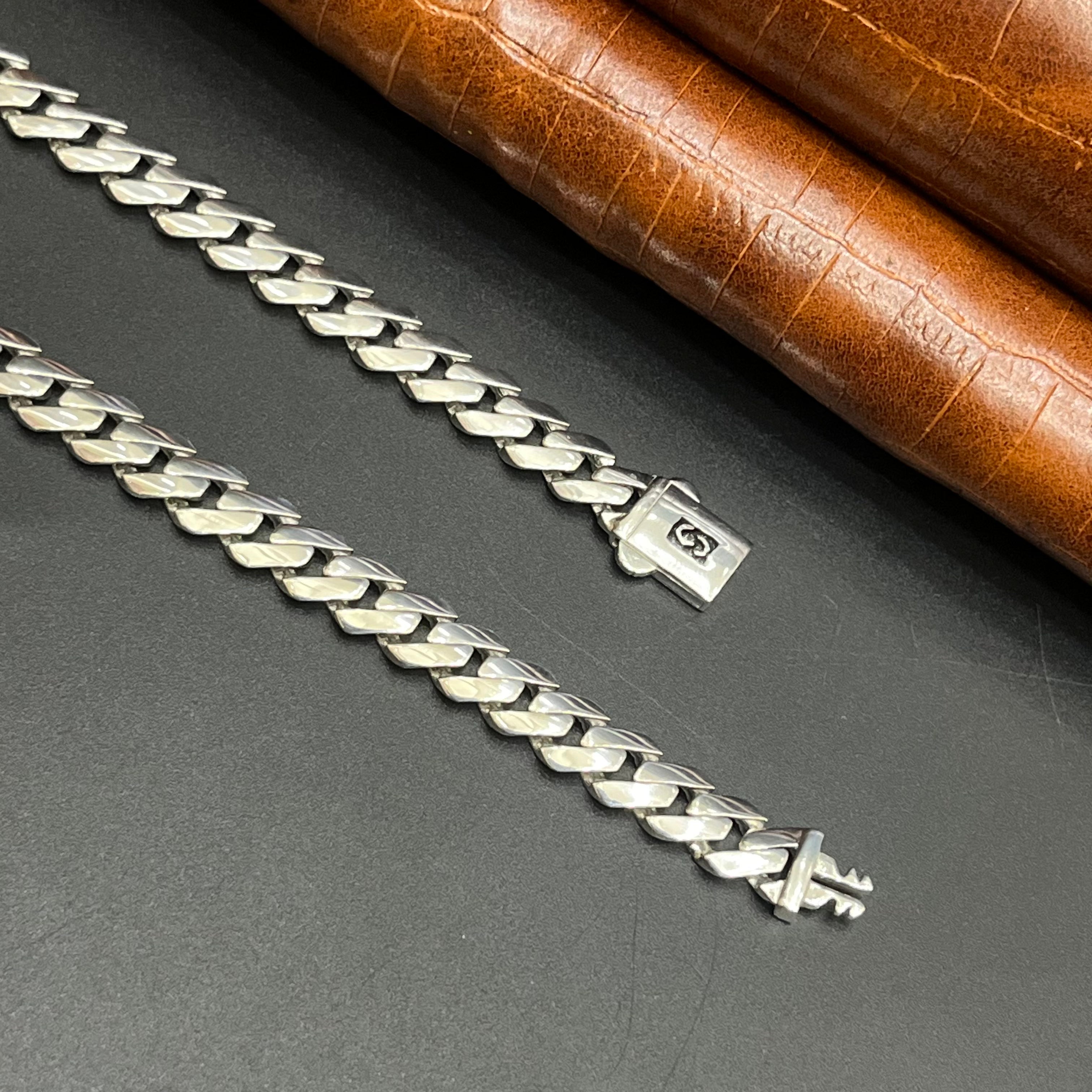 Silver Mens Chain Premium Cuban Style M01 925