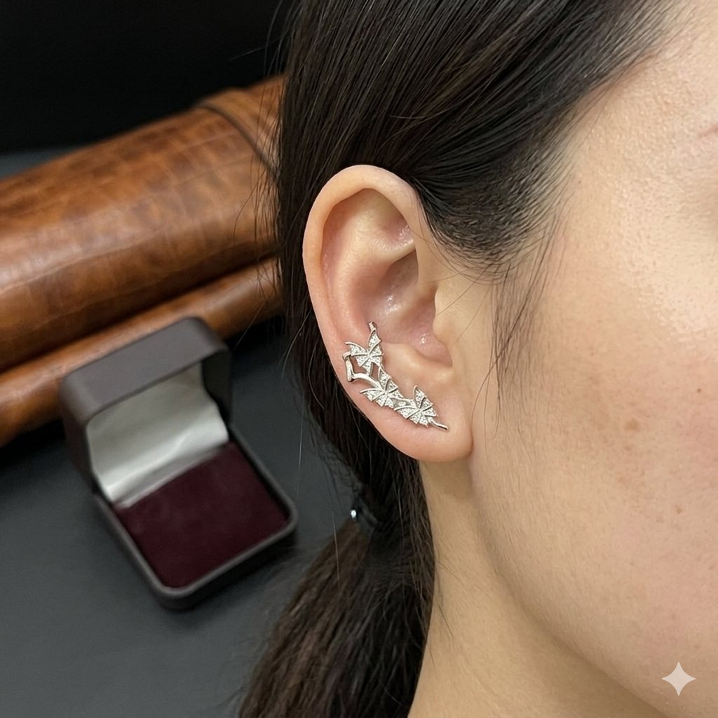 Silver Ladies  Earcuffs Butterfly SS