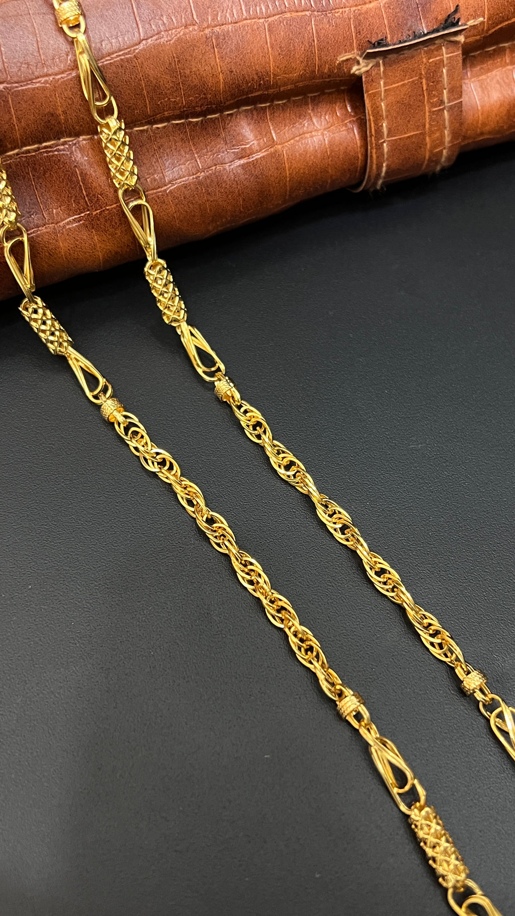 Silver Mens Chain Italian Gold Finished
