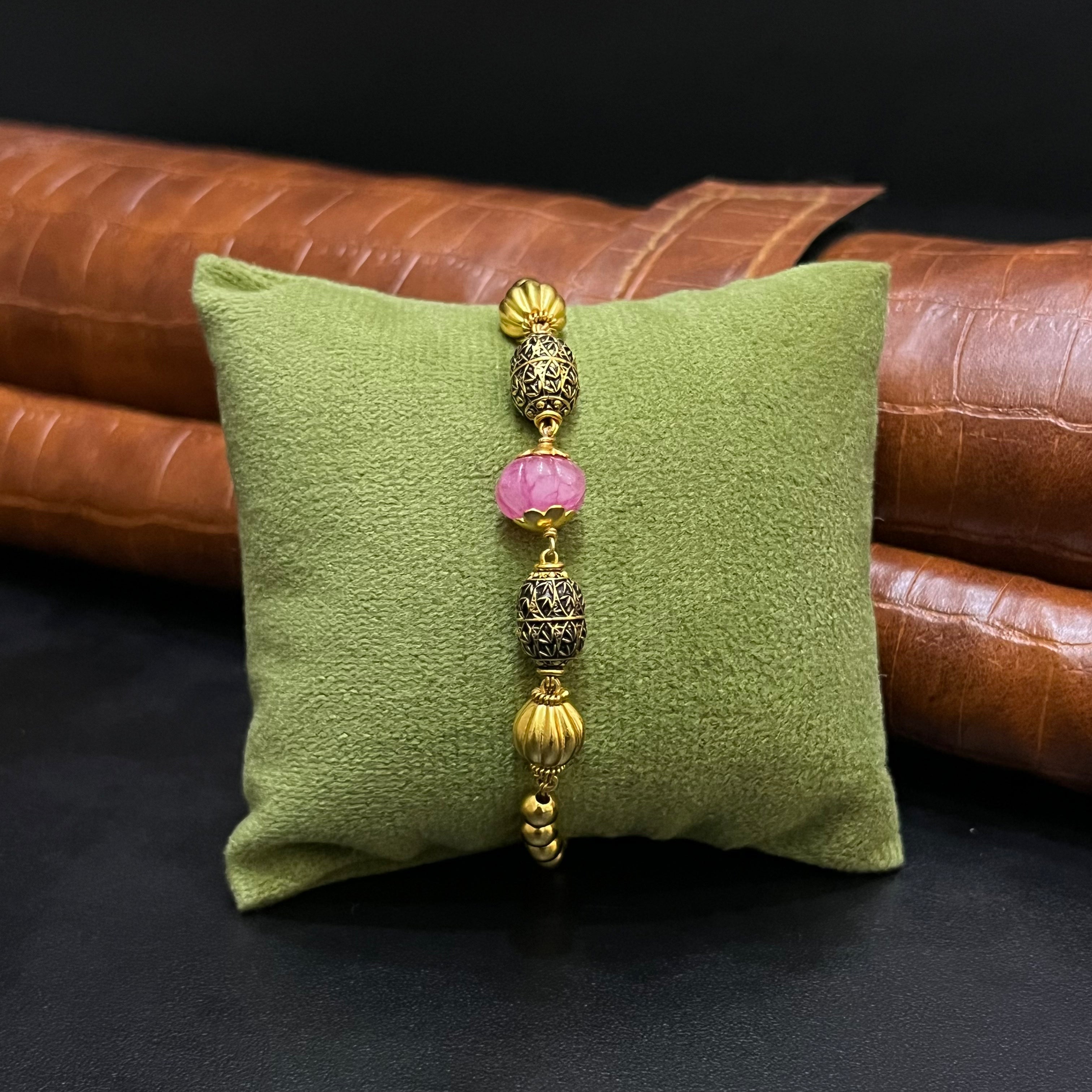 Silver Ladies Bracelet Traditional Pattern Gold Finish 925