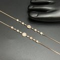 Silver Ladies Anklet Royal Halo Circle Crystal Rose Gold 925