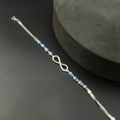 Silver Ladies Infinity Bracelet AD
