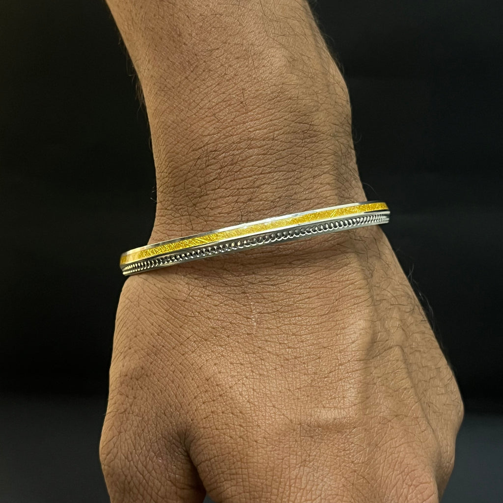 Silver Mens Kada Gold PolishFoil