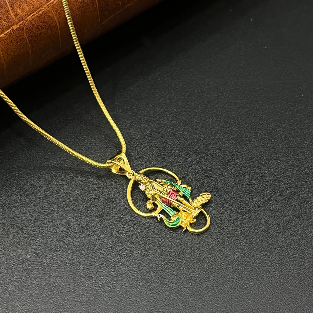 Silver Muragra & Peacock Gold Finished Pendant