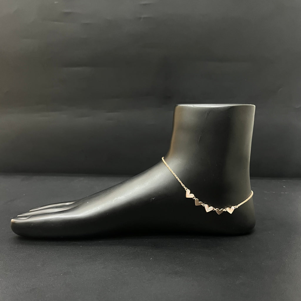 Ladies Silver Anklet Heart RG