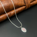 Silver Ladies Chain Oval Pink Mozzanite