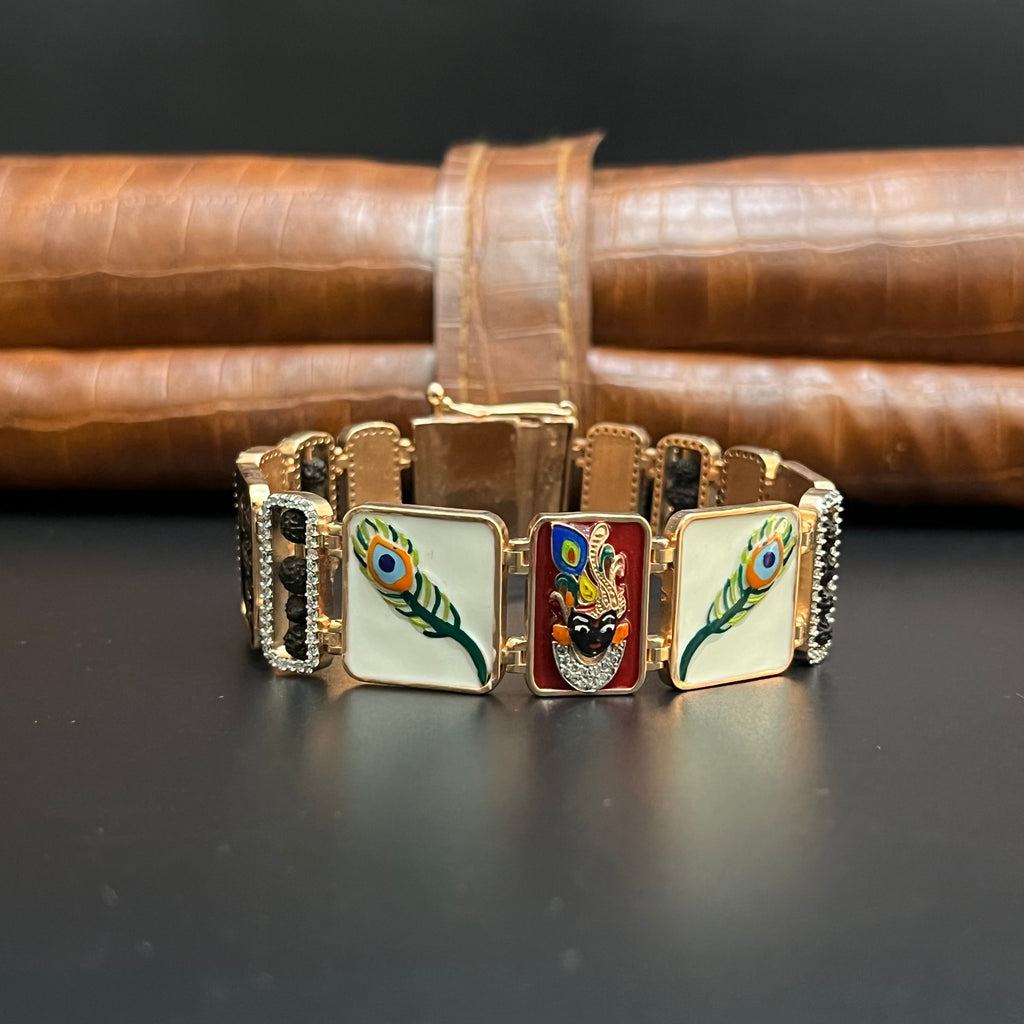 Silver Krishna Raksha Sutra Bracelet Rose Gold 925
