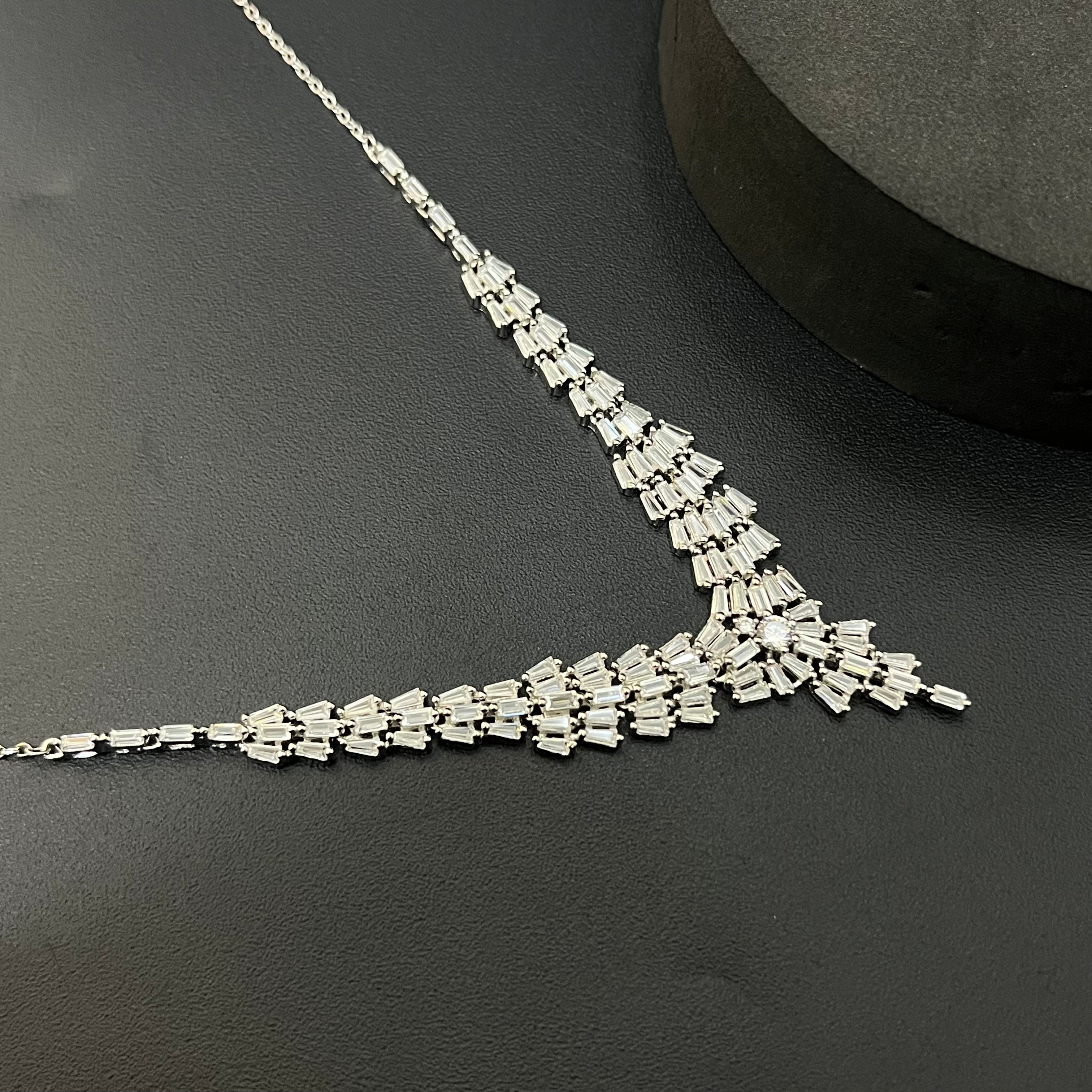 Silver Necklace Premium Cz Set