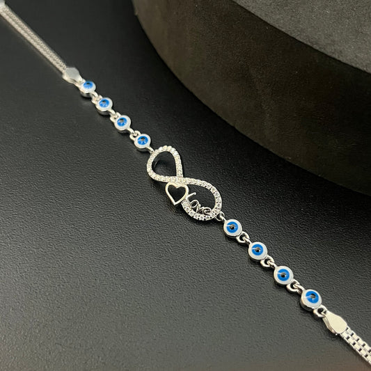 Silver Ladies Infinity Bracelet Heartz