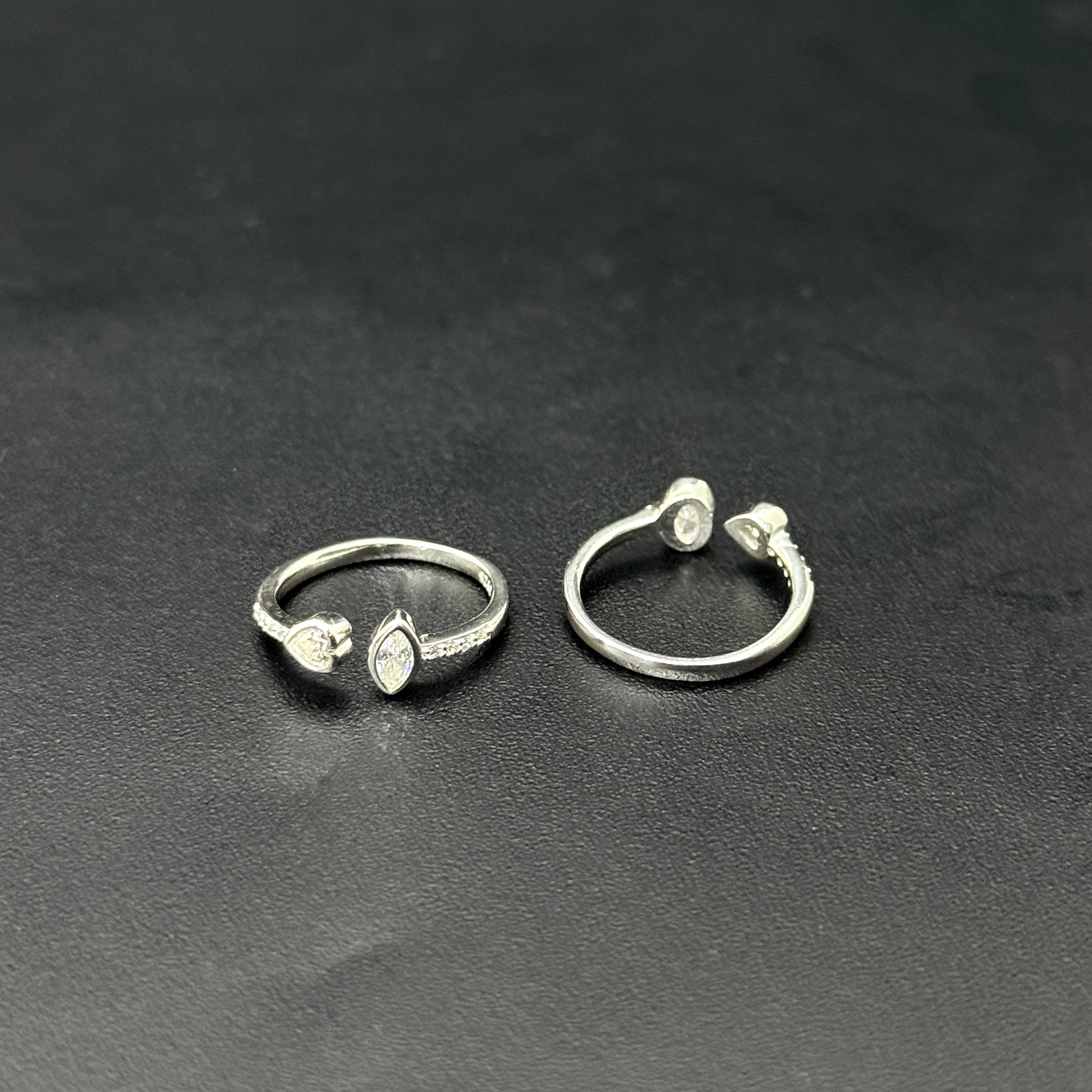 Ladies Toe Rings Duo CZ TS4
