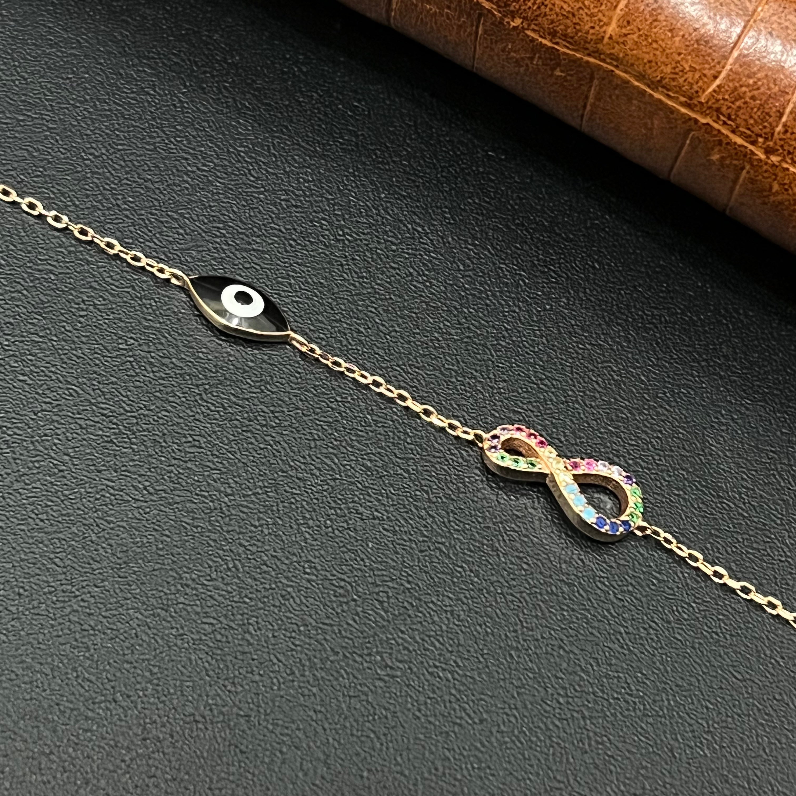 Silver Ladies Bracelet Evil Eye & Infinity