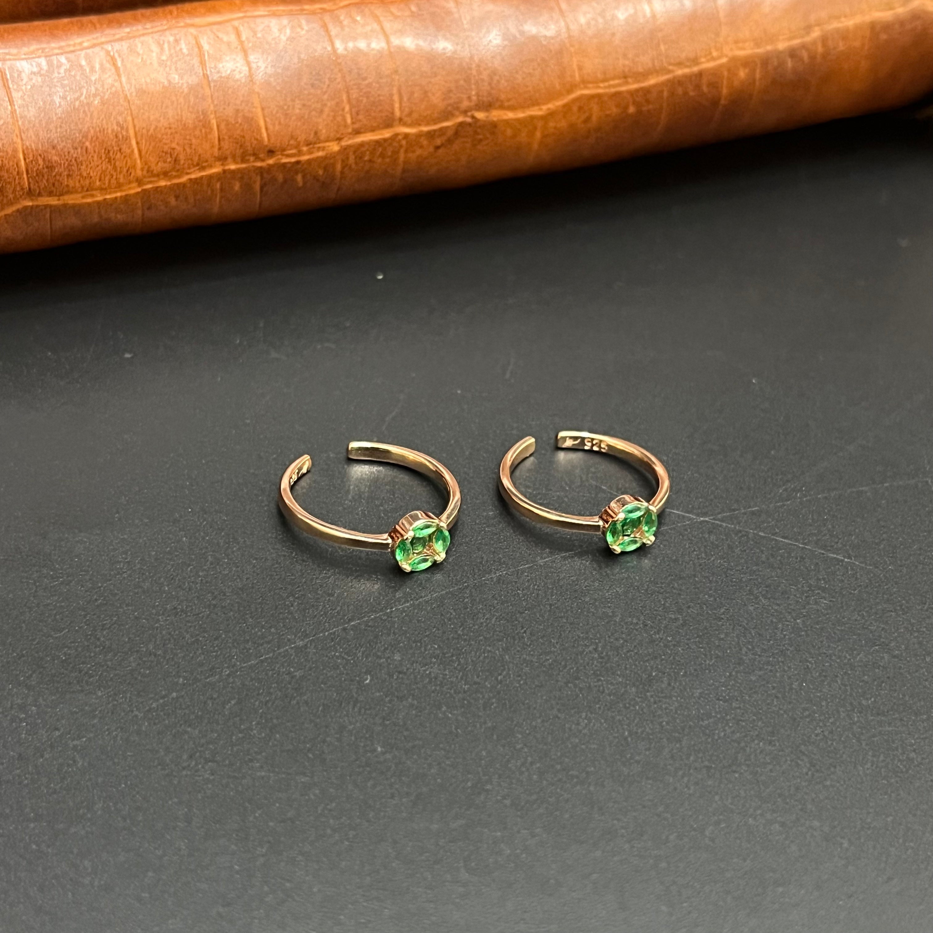 Silver Ladies Toe Rings 925 Greenz Circle 925