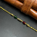 Silver Ladies Bracelet Antique Colorful Beads Gold Finish 925