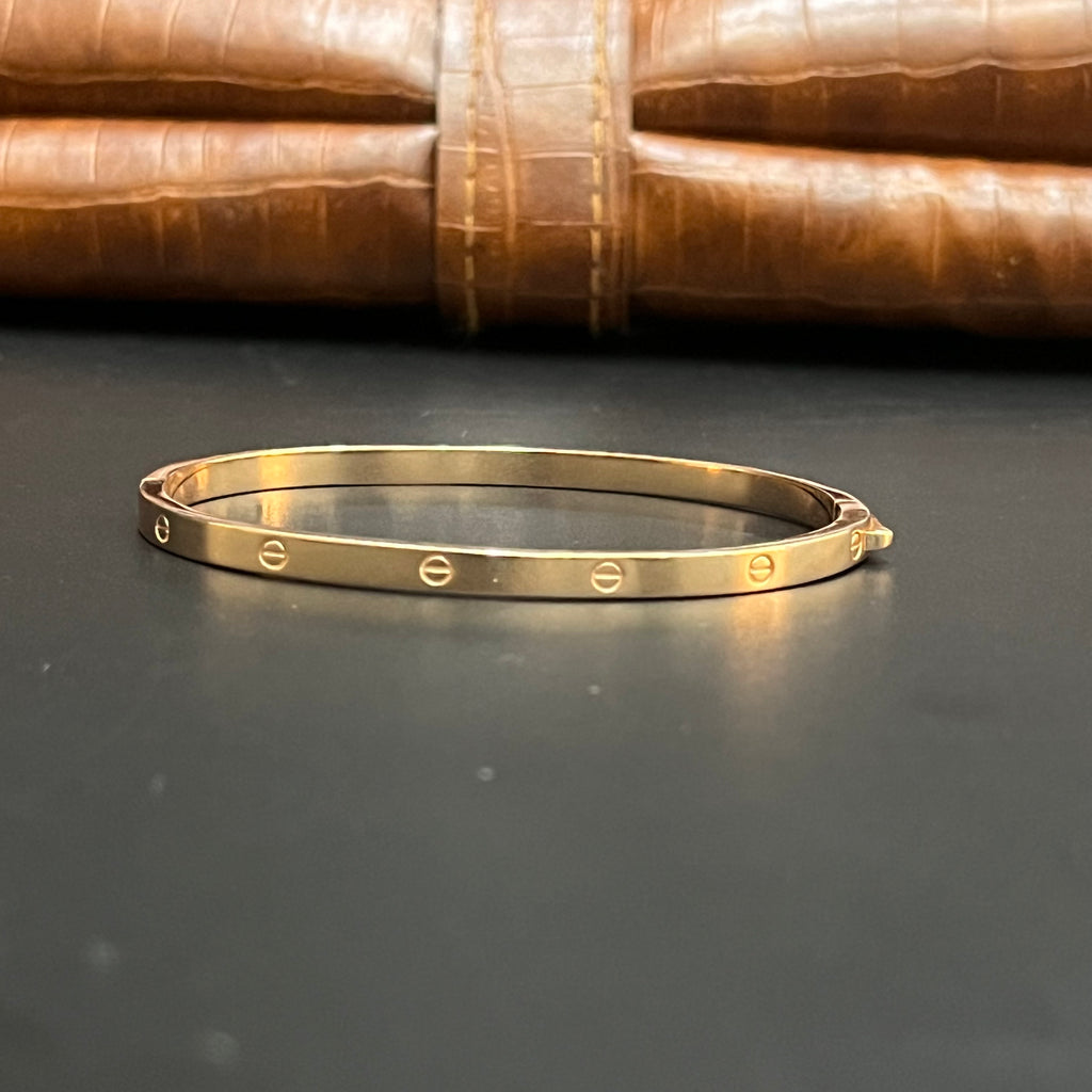 Silver Unisex Kada Classic Print Rose Gold 925
