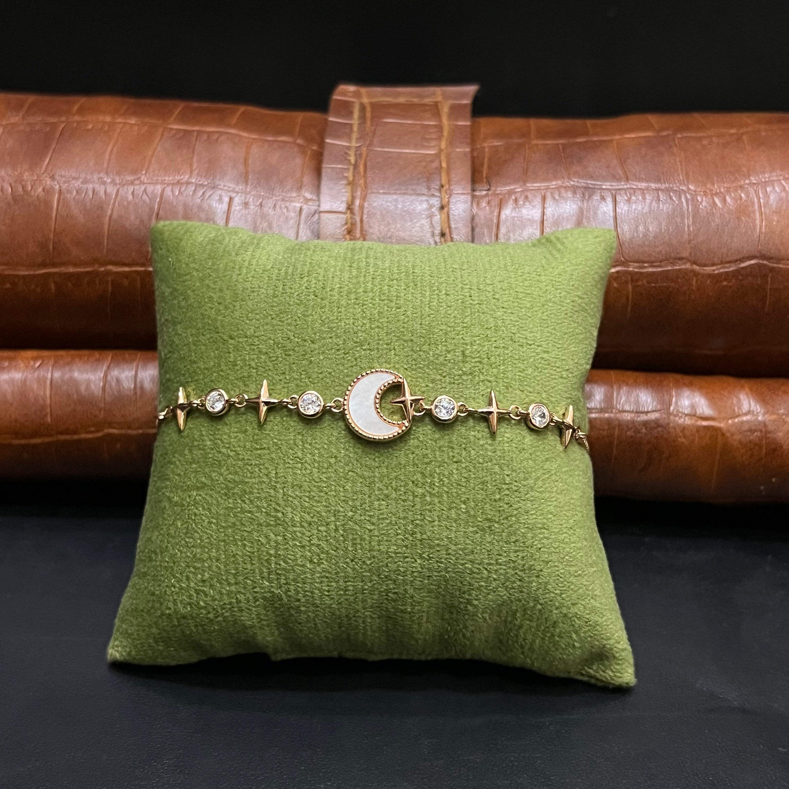Silver Ladies Bracelet Moon & Sparkle Rose Gold 925