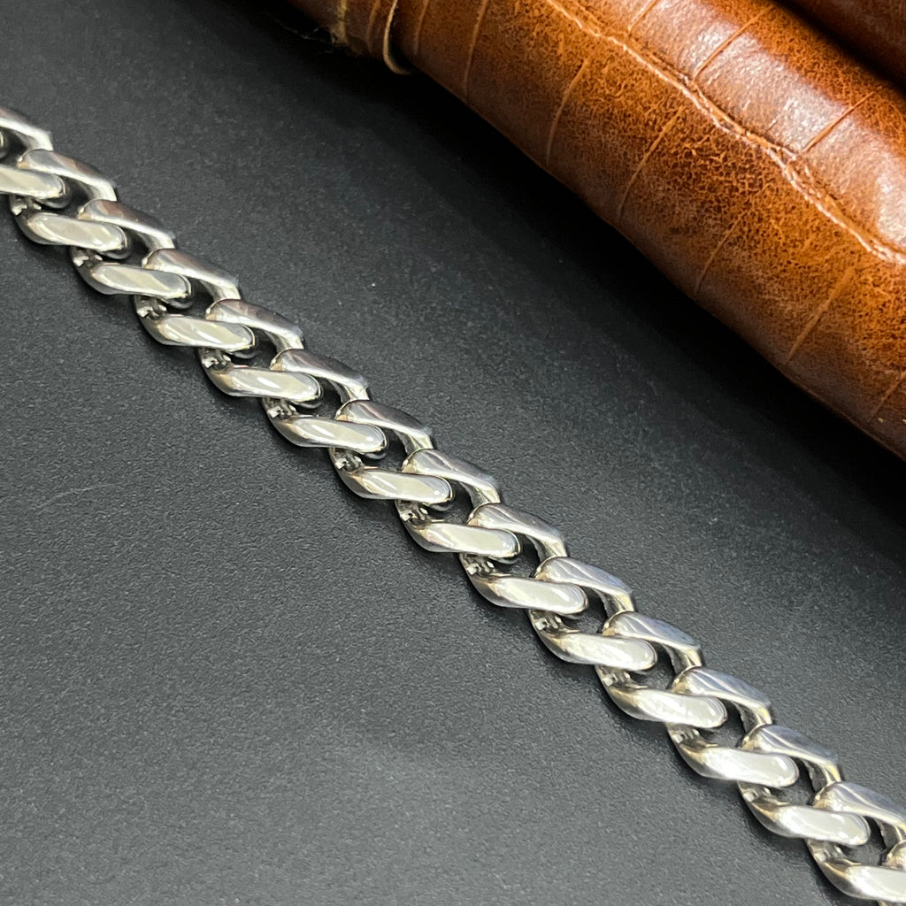 Silver Mens Chain Premium Cuban Style M02 925