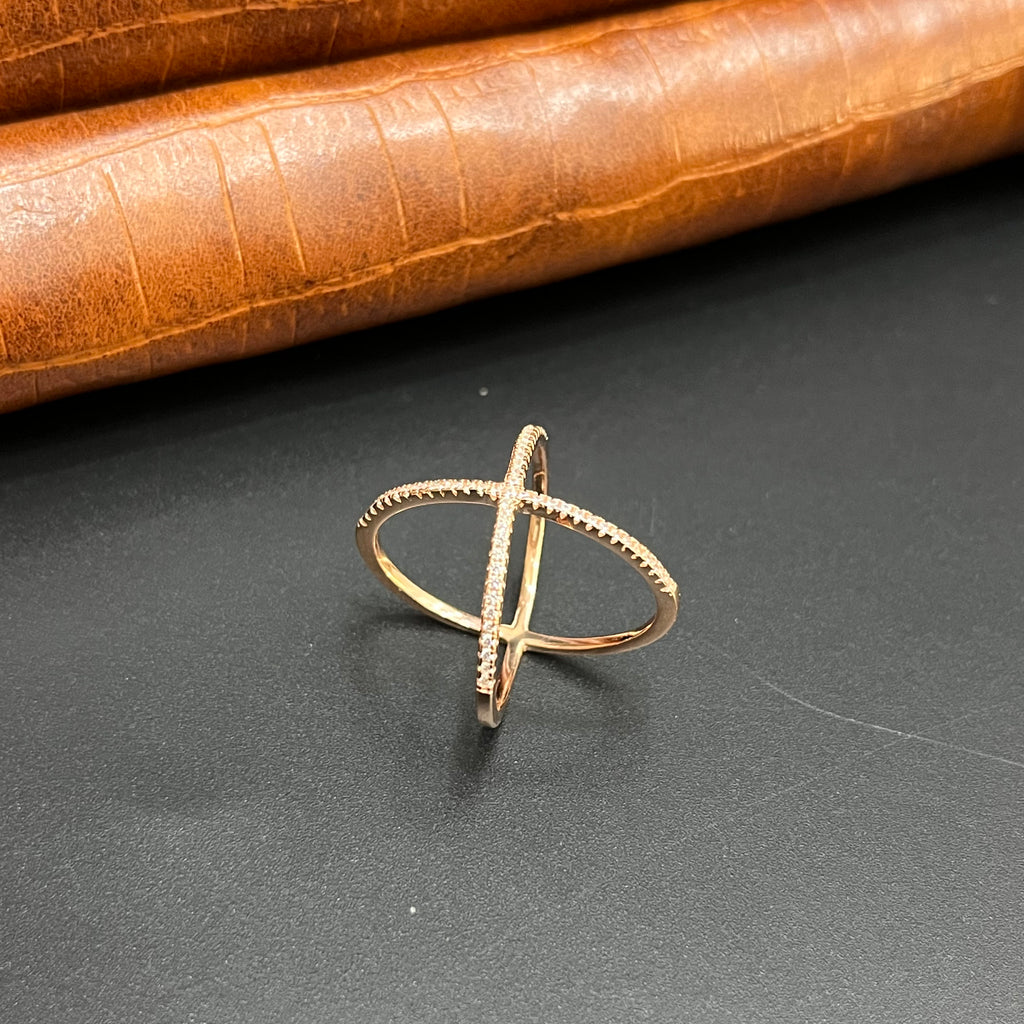 Silver Ladies Vanki Ring Rose Gold 925