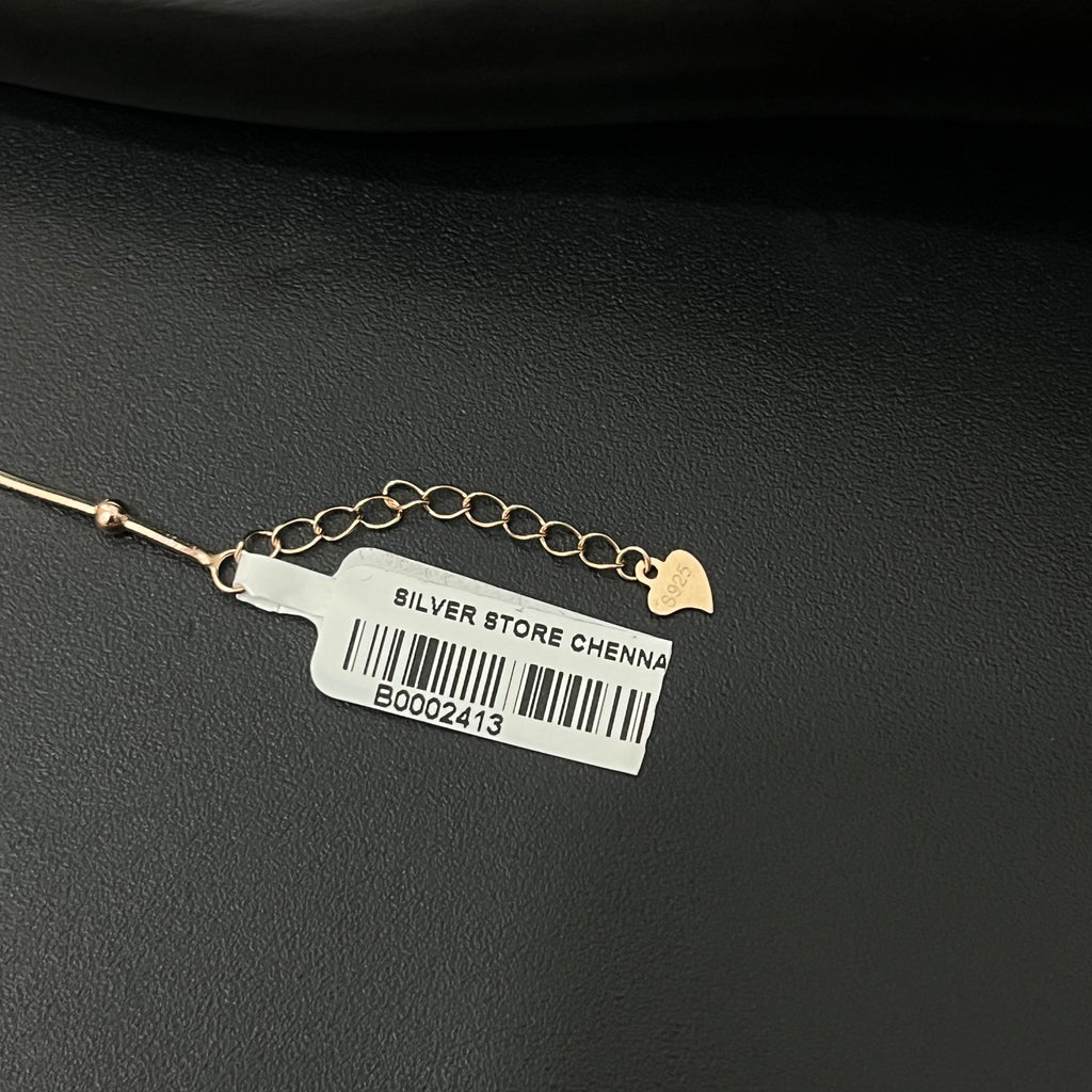 Silver Ladies Anklet Slim 3 Ball 925