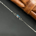 Silver Ladies Bracelet Epoxy Butterfly 925 E01