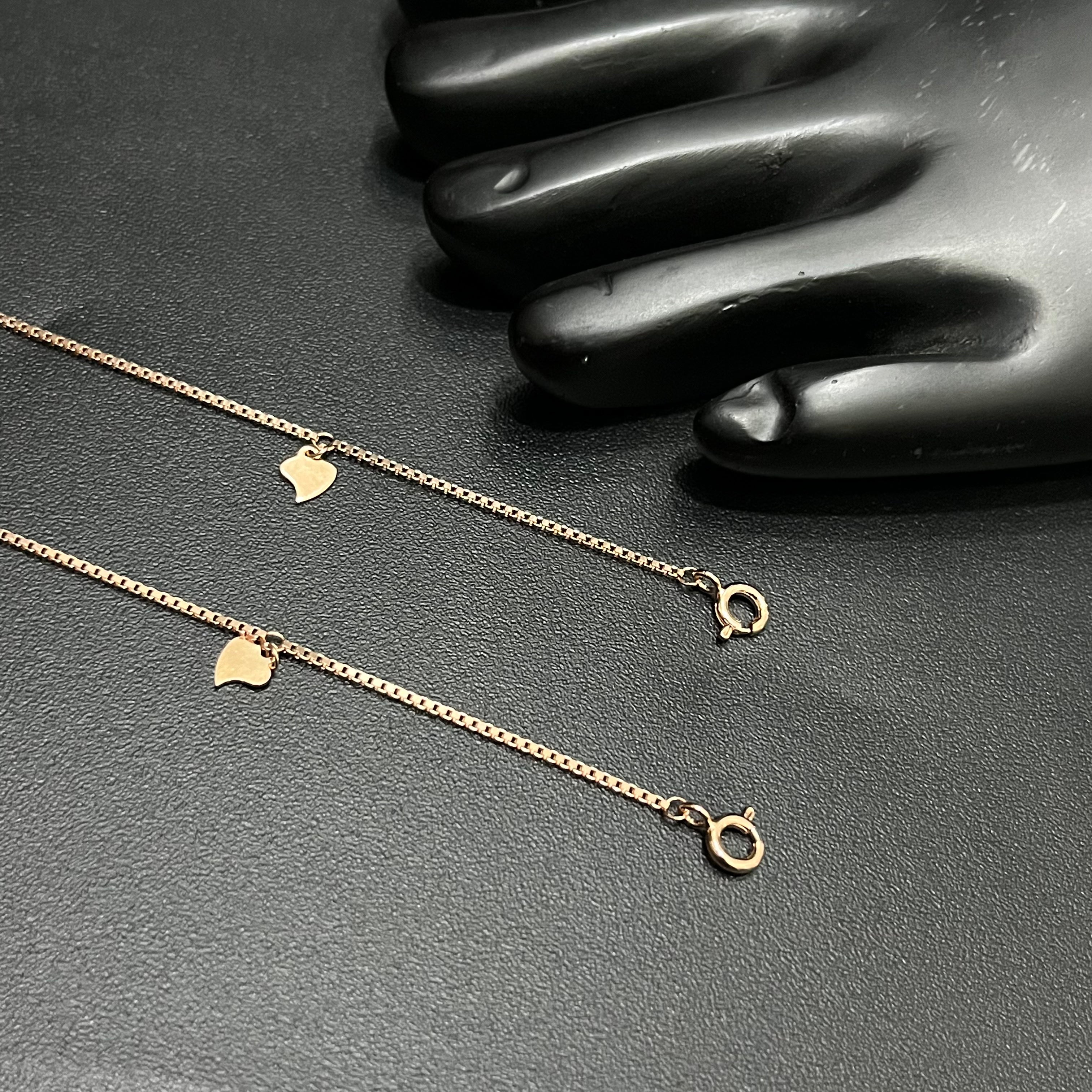 Silver Ladies Anklet Leaf With Stone Rose Gold 925