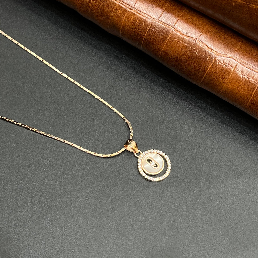 Silver Ladies Pendant Elegant Oval Link Rose Gold 925
