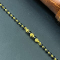 Silver Ladies Bracelet Black beads Gold Finished B1