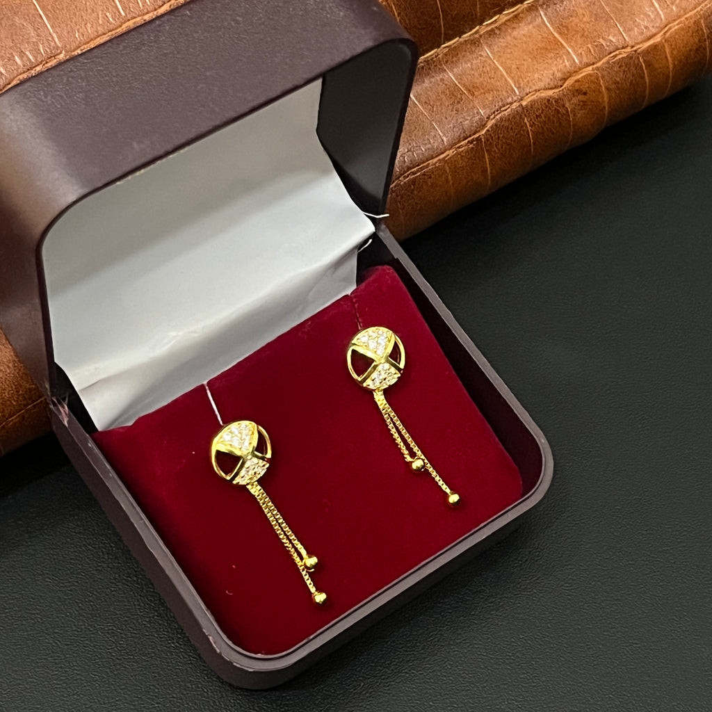 Silver Ladies Stud Osia Drops Gold Finished 925