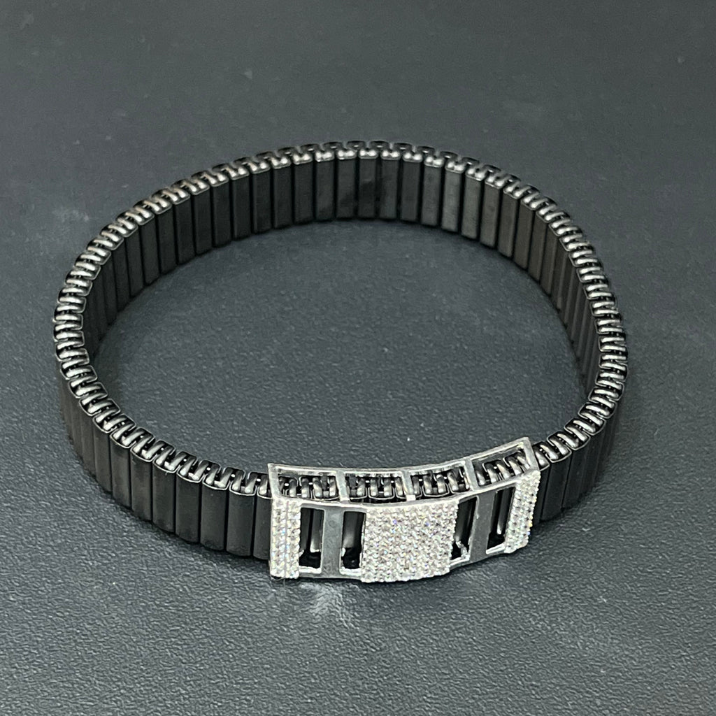 Silver Mens Flexible Bracelet Belt 925