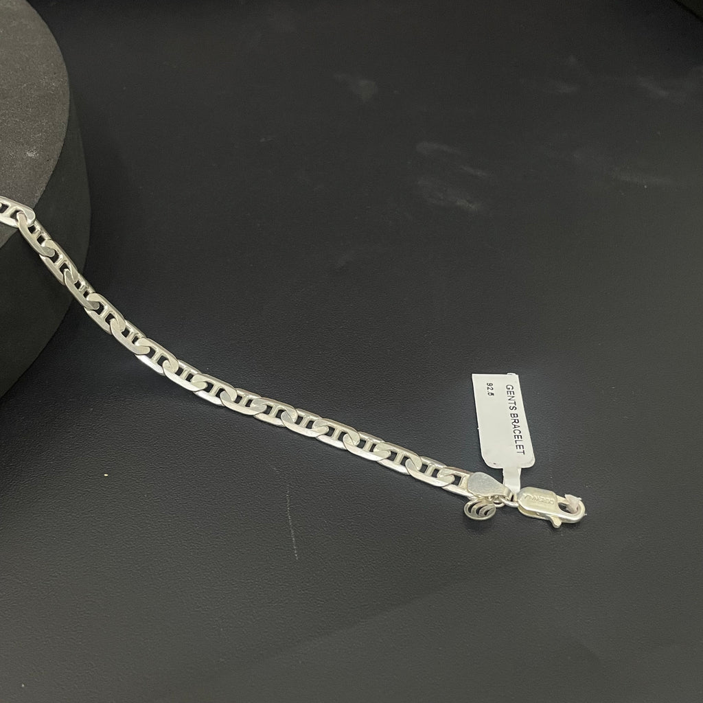 Mens   Silver Bracelet Flat Lock Design