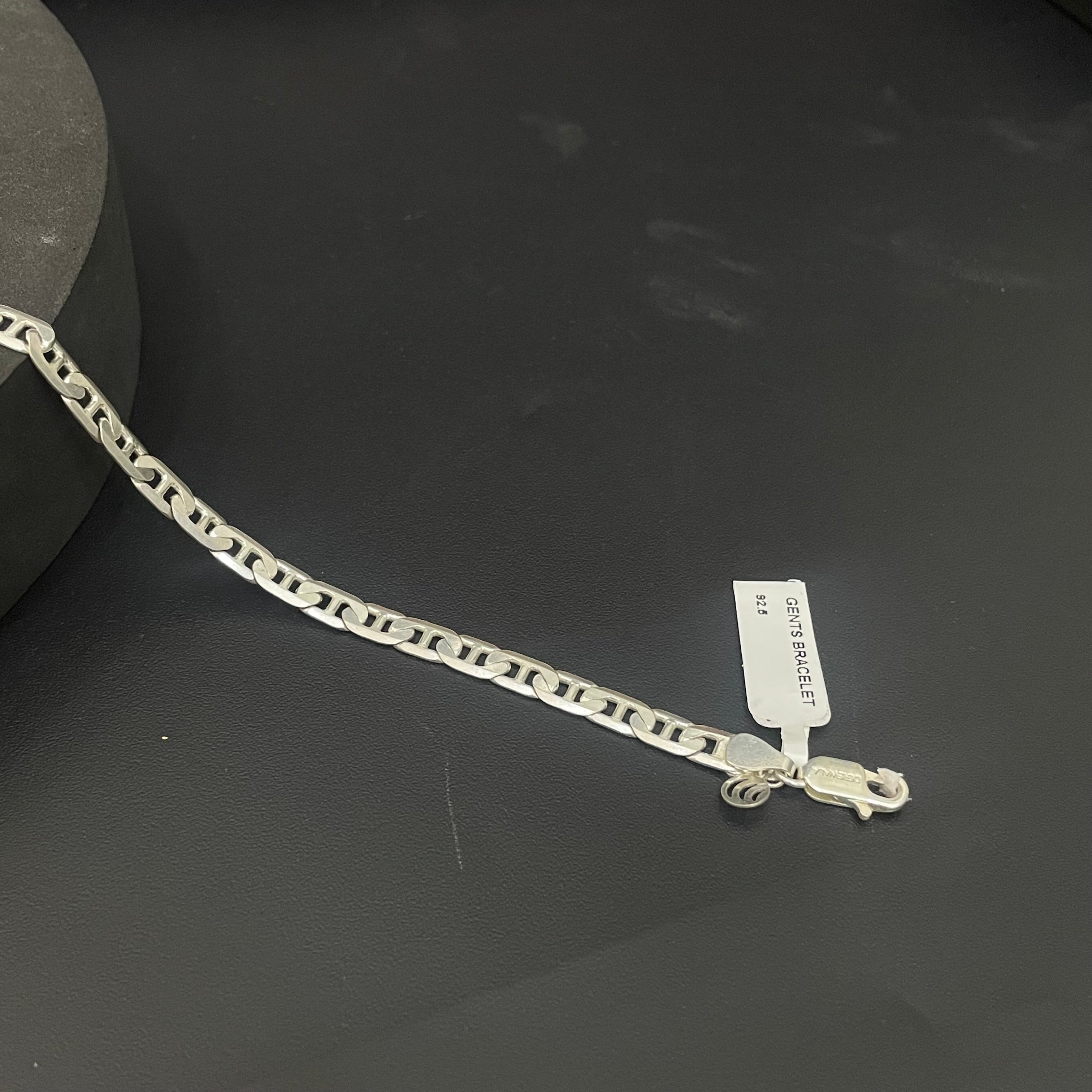 Mens   Silver Bracelet Flat Lock Design