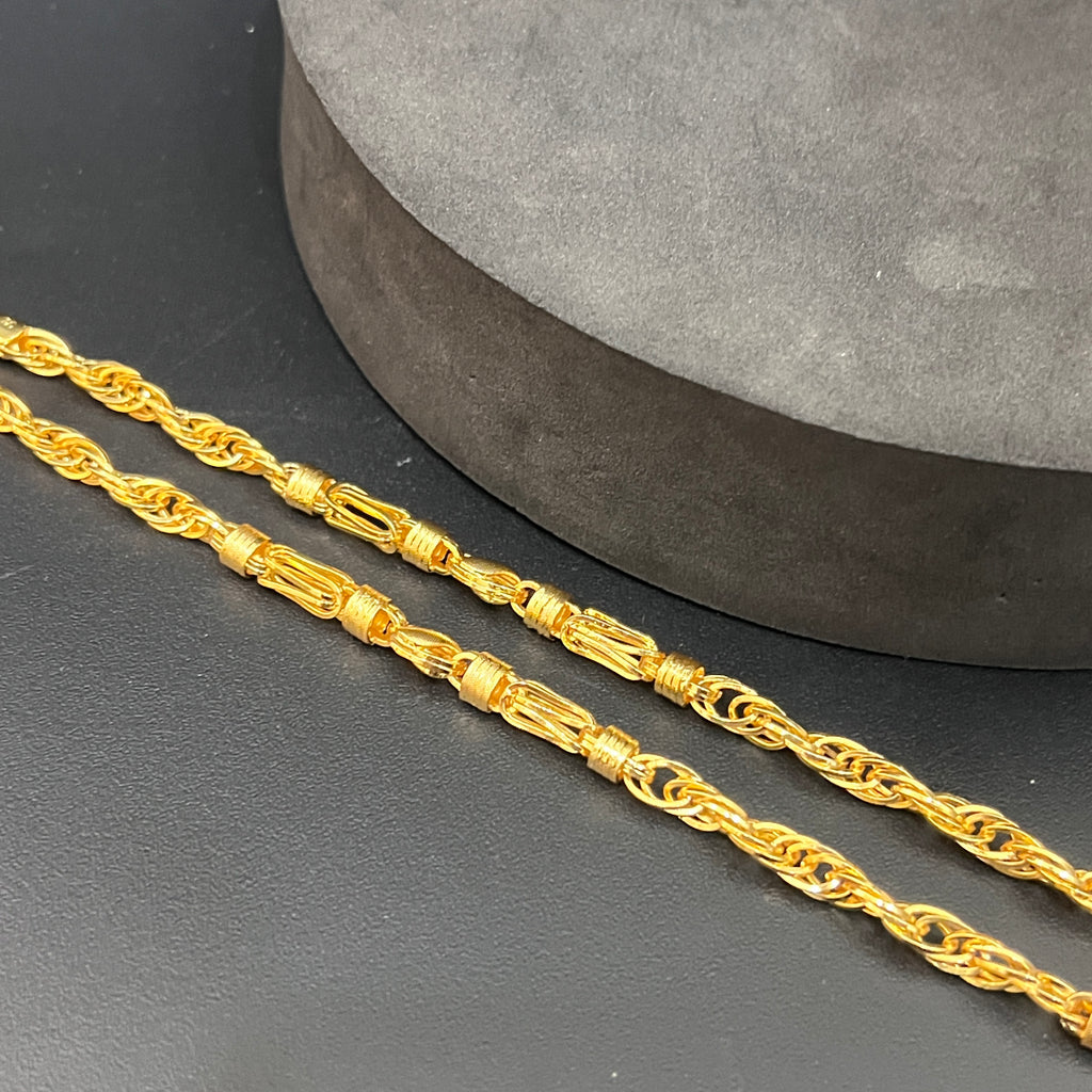 Silver Mens Chain Indo Italian Premium Edition Gold Finish 925