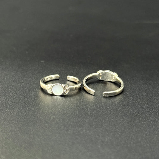 Silver Ladies Toe Rings MOP SS