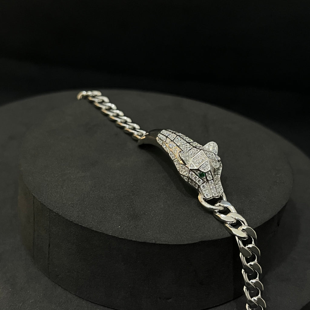 Silver Jaguar Bracelet Platinum Finished