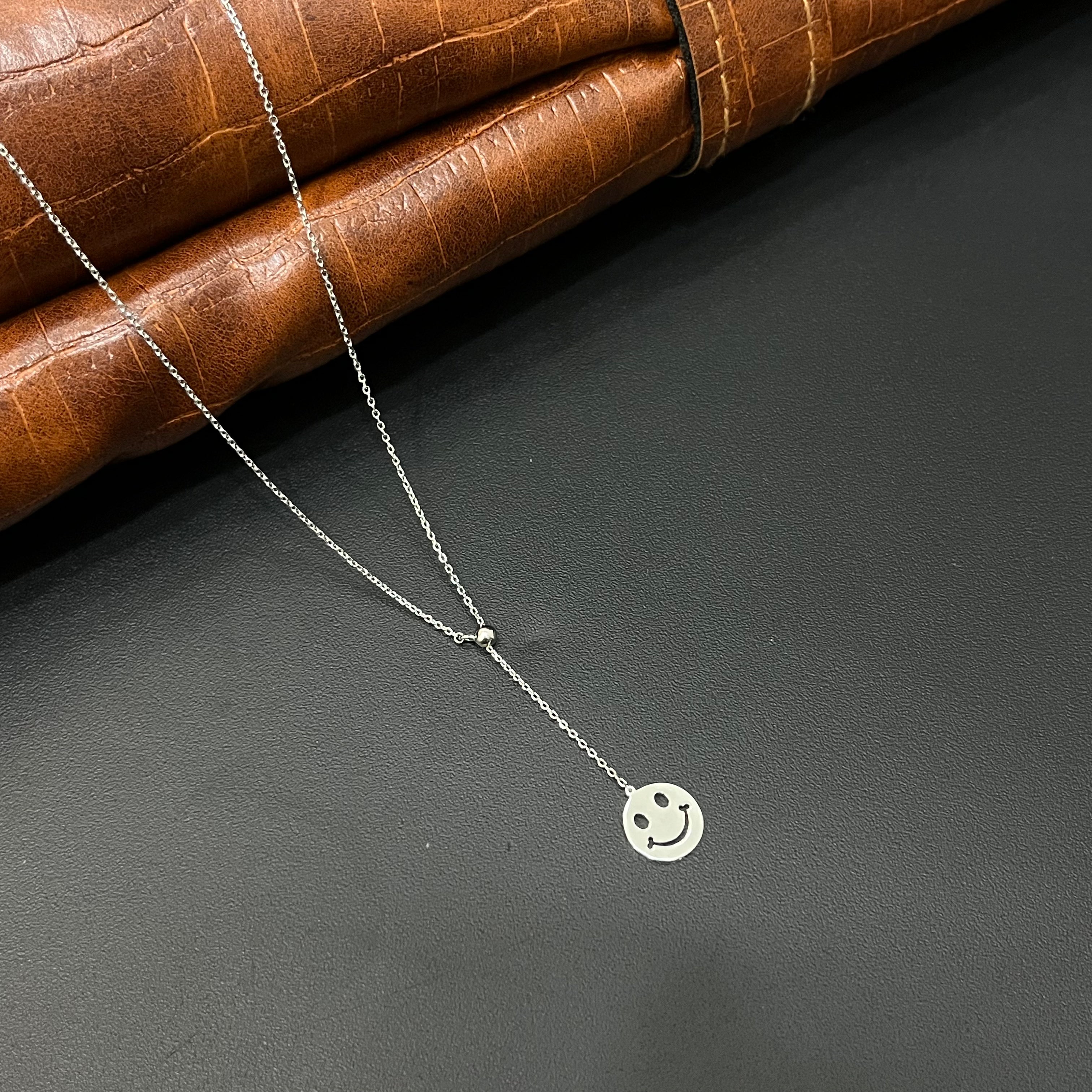 Silver Ladies Chain Smiley