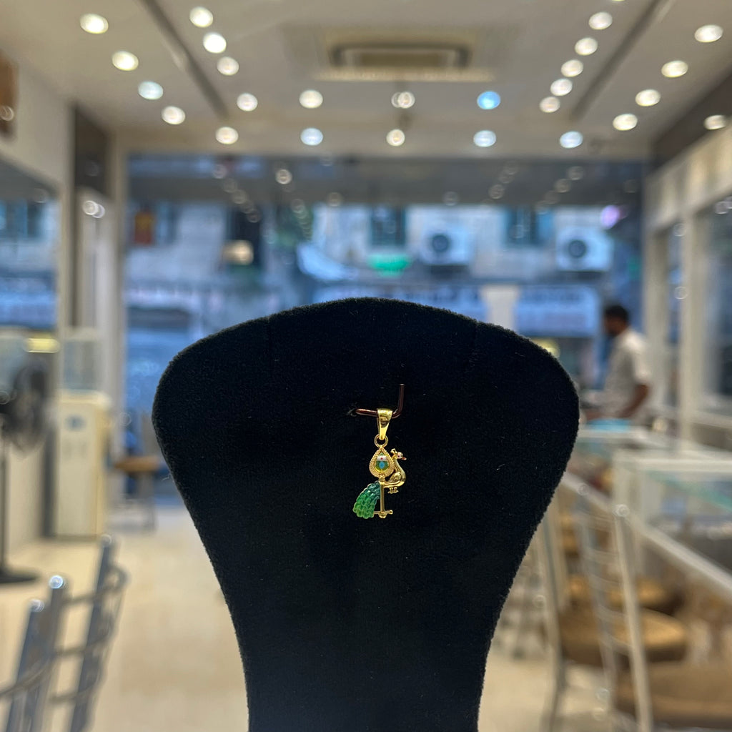 Gold Pendant Murugan Vel Peacock NDS01 22K 916