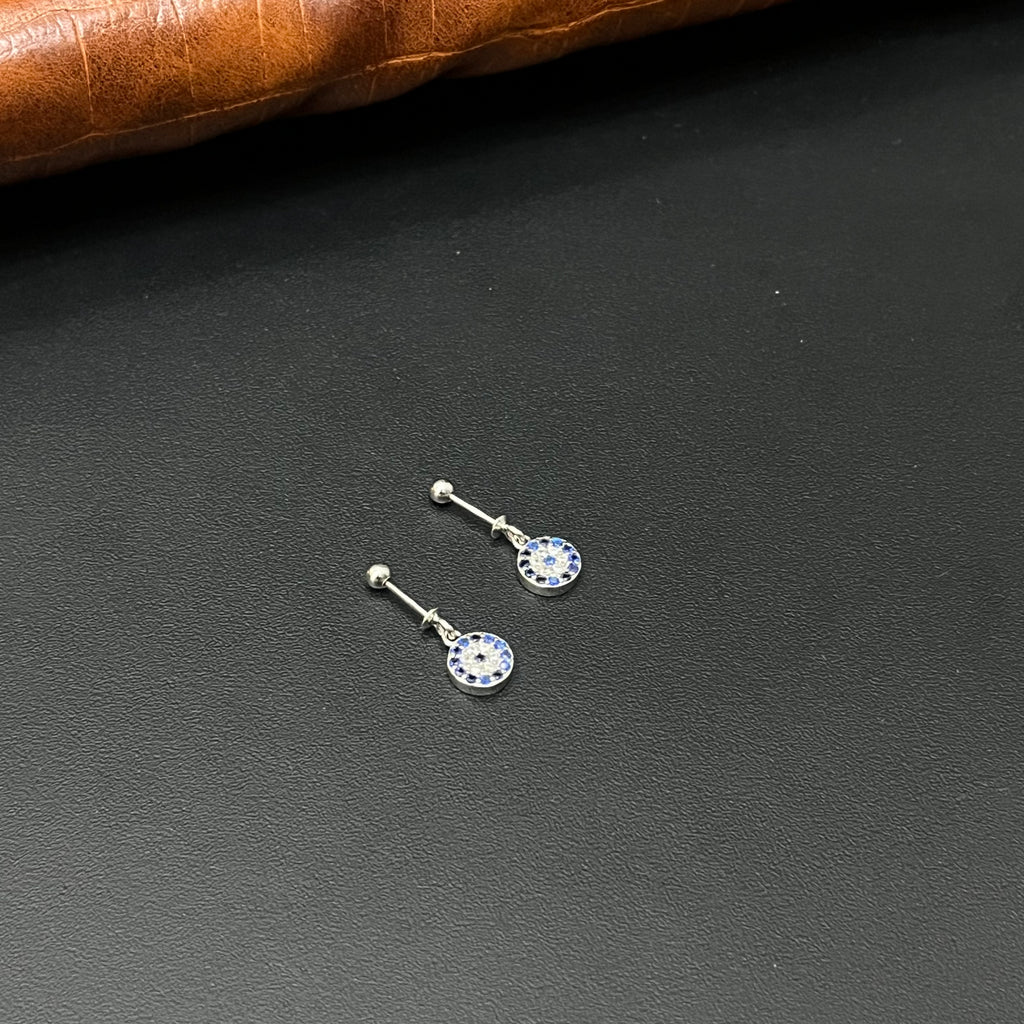 Silver Ladies Bugdis\Helix Studs  Evil Eye