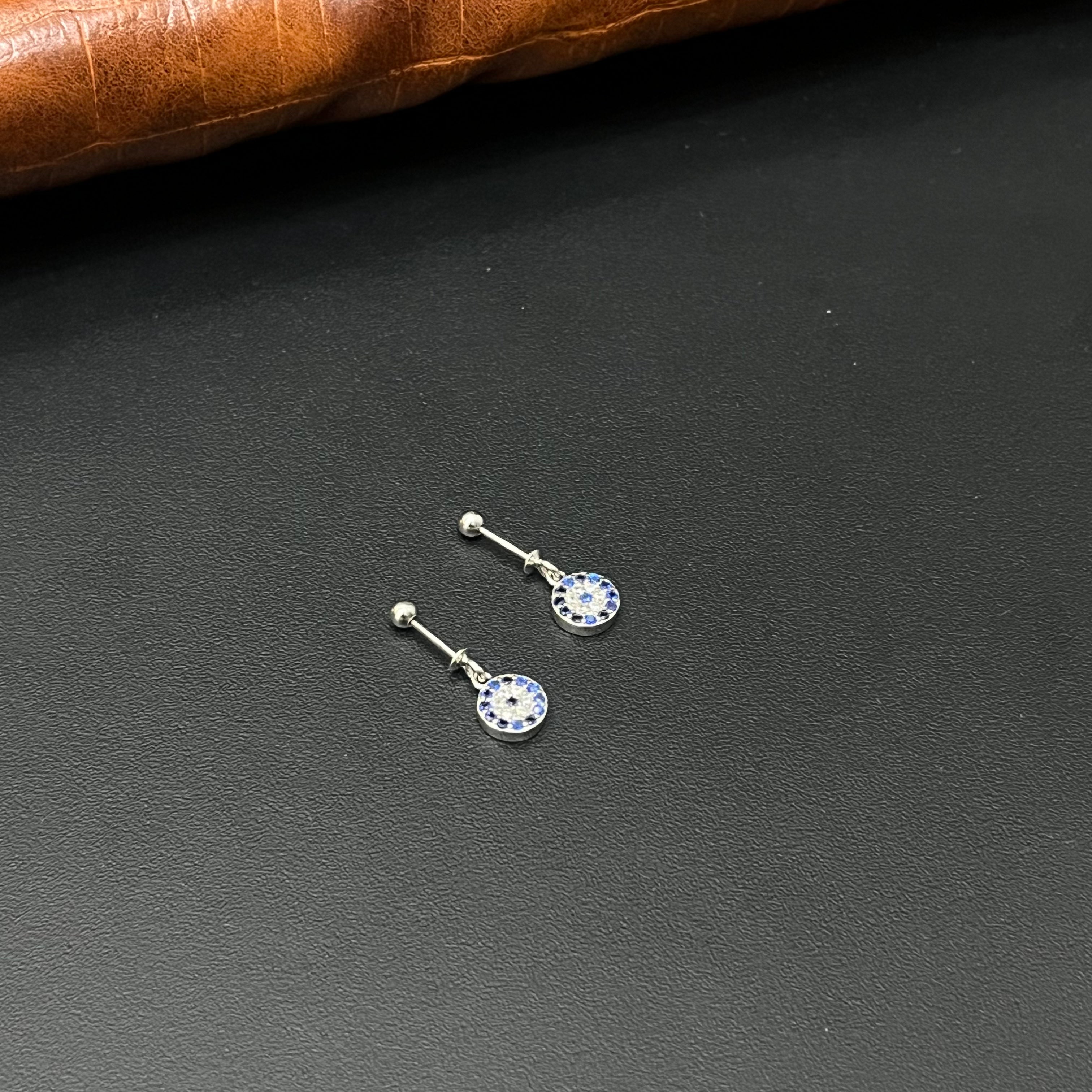 Silver Ladies Bugdis\Helix Studs  Evil Eye