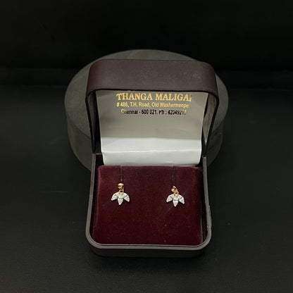 Silver Second Studs Bugdi RG 3Flower Rosegold