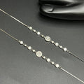 Silver Ladies Anklet Royal Halo Circle Crystal 925